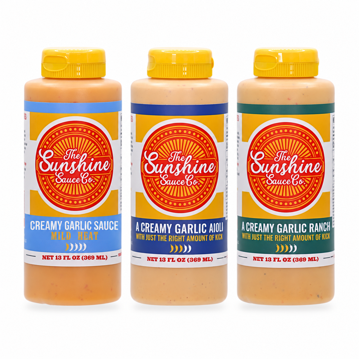 Mild, Spicy Garlic Aioli, and Spicy Garlic Ranch trio bundle